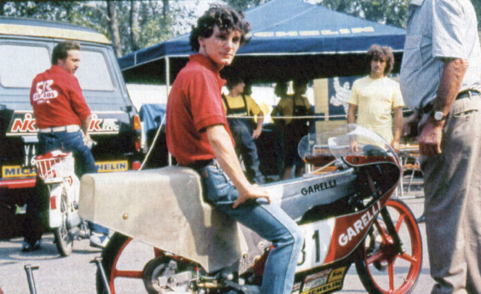 Fausto_Gresini_-_Garelli_50_-_Imola,_1982